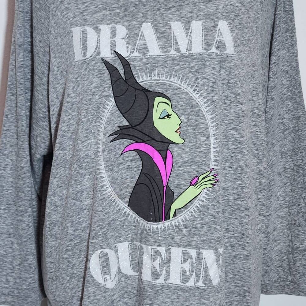 Disney Gray Maleficent Drama Queen T-Shirt NWT Size XXL Junior - Picture 3 of 9